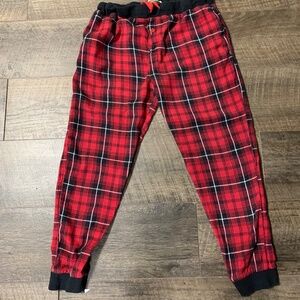 Red and Black Plaid Pajama Pants  - L